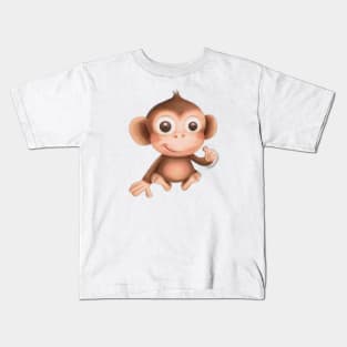 Cute Monkey Drawing Kids T-Shirt